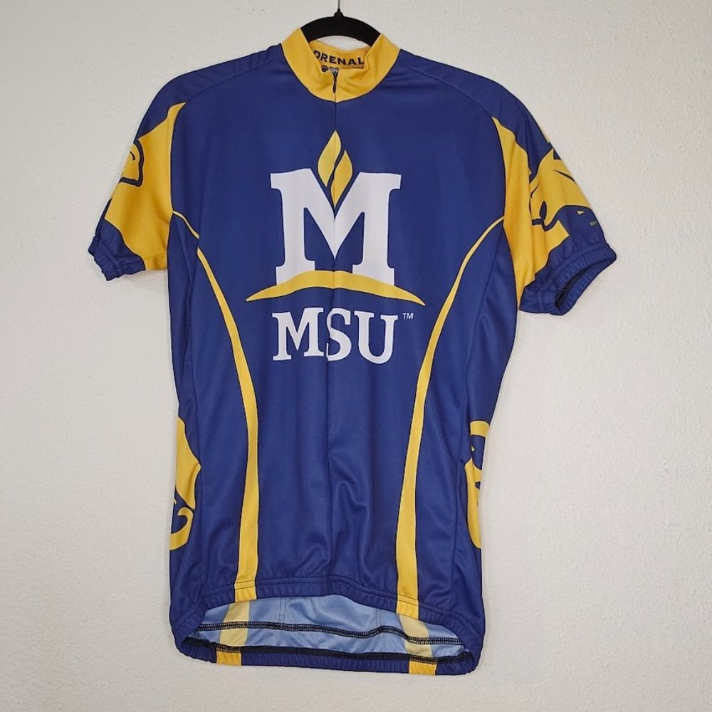 Adrenaline Productions Montana State Bobcats Cycling Shirt Blue Yellow